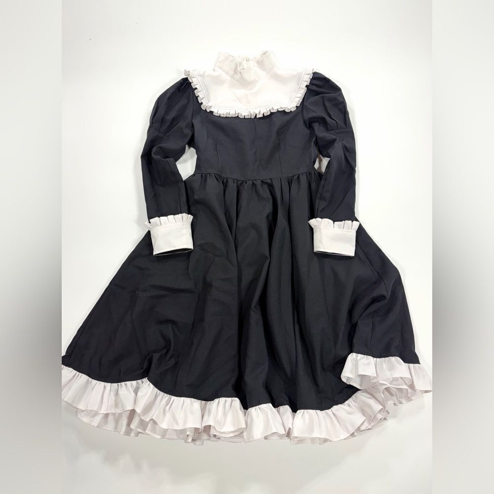 Black and white maid or Wednesday Addams costume S